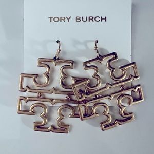 Tory Burch Logo Gold Earrings